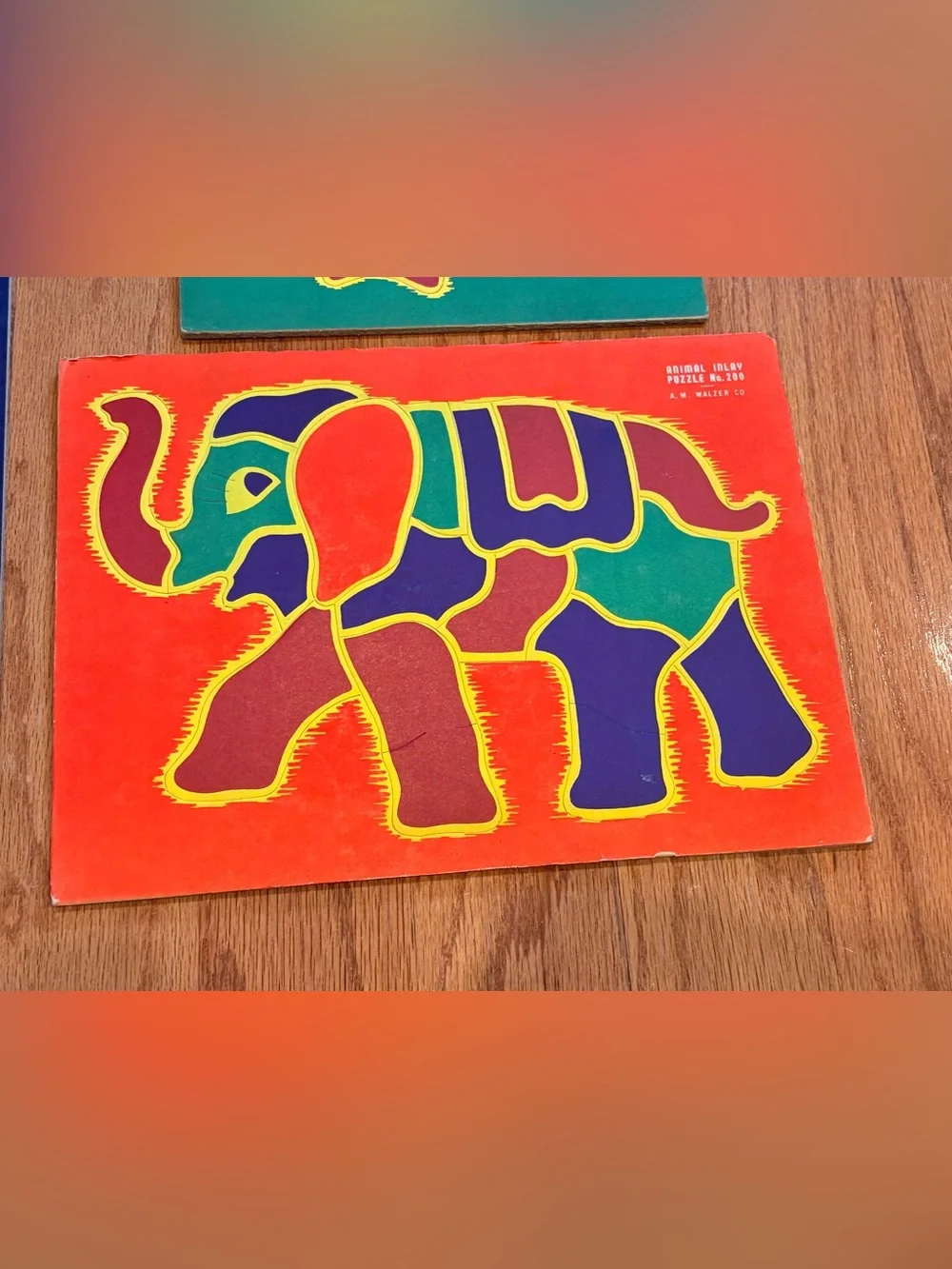 A.M Walzer Animal Inlay Vintage Puzzle Set Of 4 Horse Duck Rabbit Elephant 1940s
